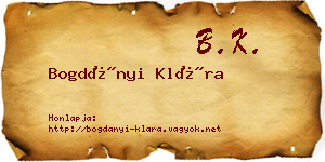 Bogdányi Klára névjegykártya
