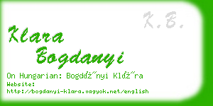 klara bogdanyi business card